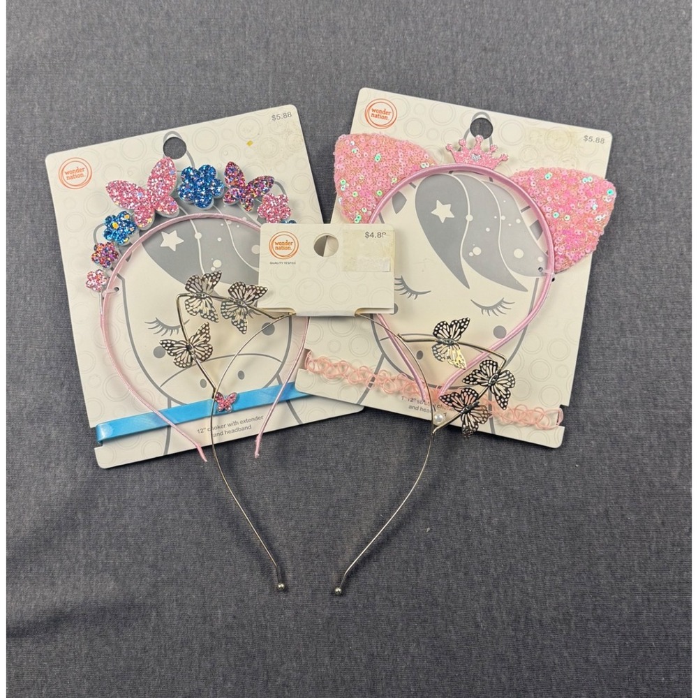 Wonder Nation Headband & Choker Set Girls Costume‎ Play Butterfly Unicorn